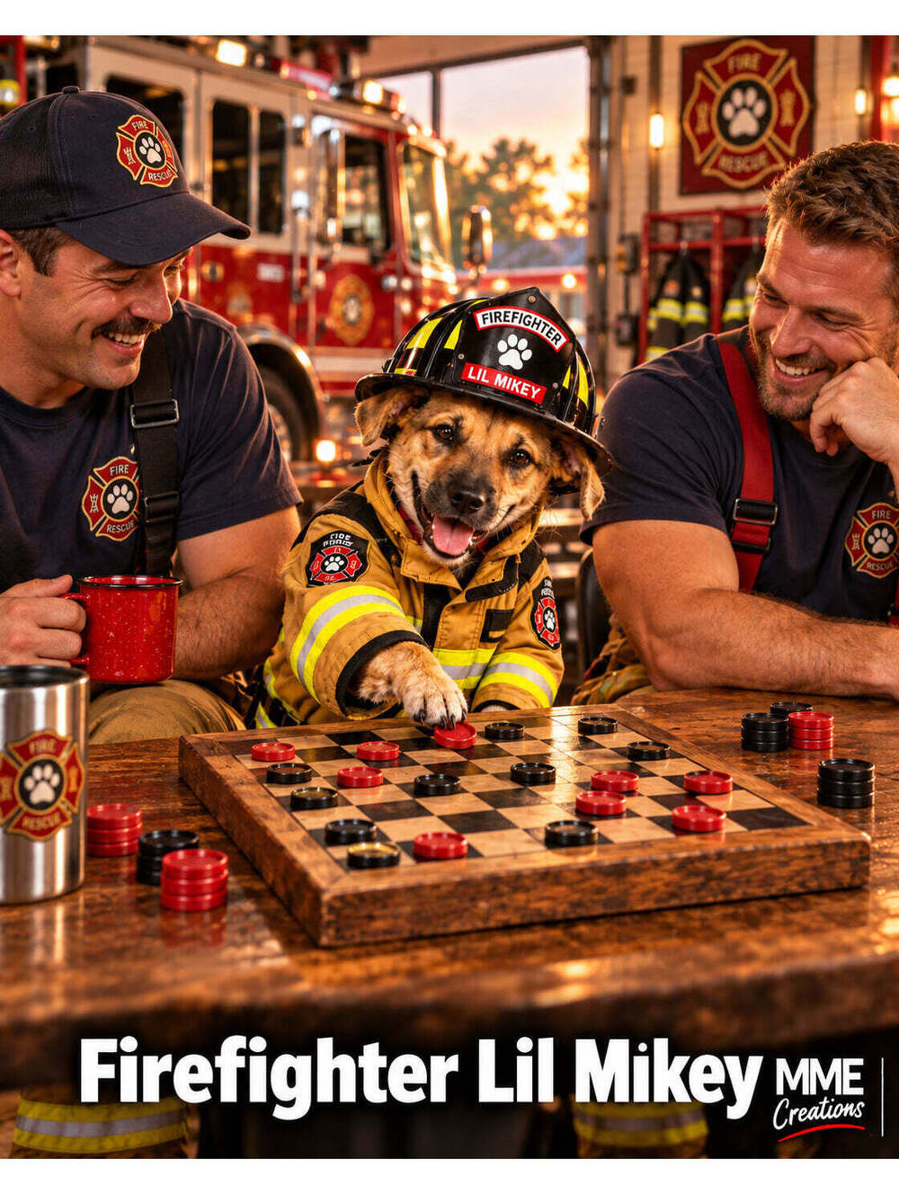 4852 Pet Pics Turn Your Dog Into a Firefighter –Checkers Custom 8x10 Print
